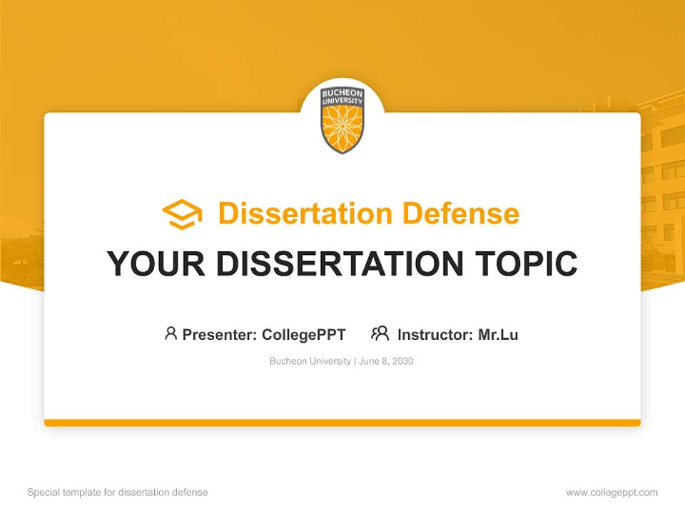 Bucheon University Graduation Thesis Defense PPT Template4:3 ratio PPT effect preview image7