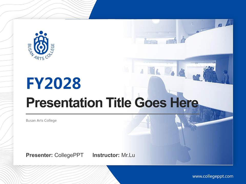 Busan Arts College Academic Presentation/Research Findings Report PPT Template4:3 ratio PPT effect preview image5
