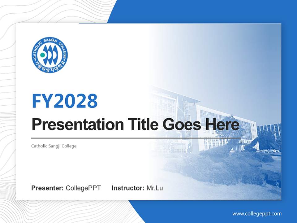 Catholic Sangji College Academic Presentation/Research Findings Report PPT Template4:3 ratio PPT effect preview image5