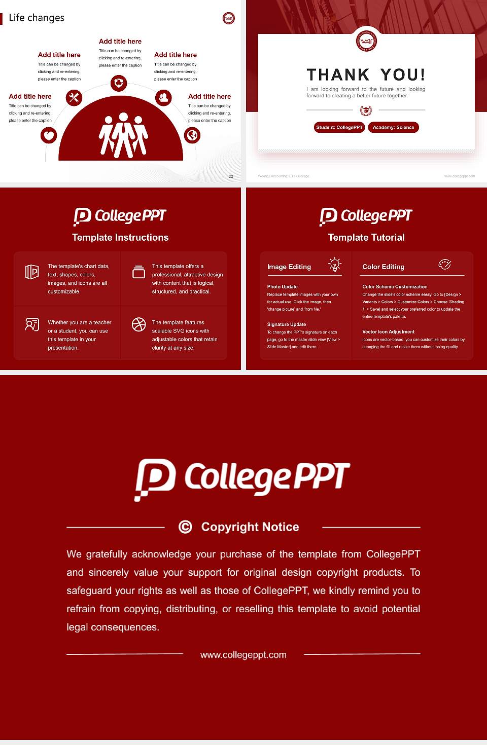 Woongji Accounting & Tax College National Scholarship Defense PPT Template4:3 ratio PPT effect preview image4