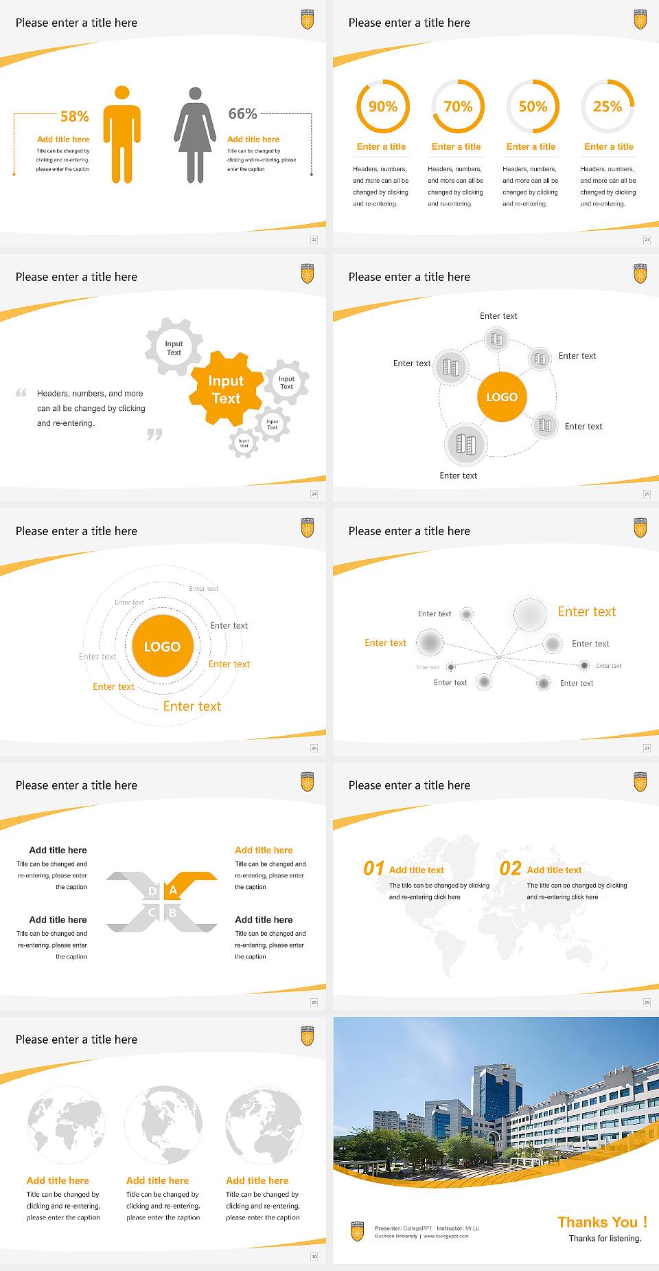 Bucheon University Course/Courseware Creation PPT Template4:3 ratio PPT effect preview image4