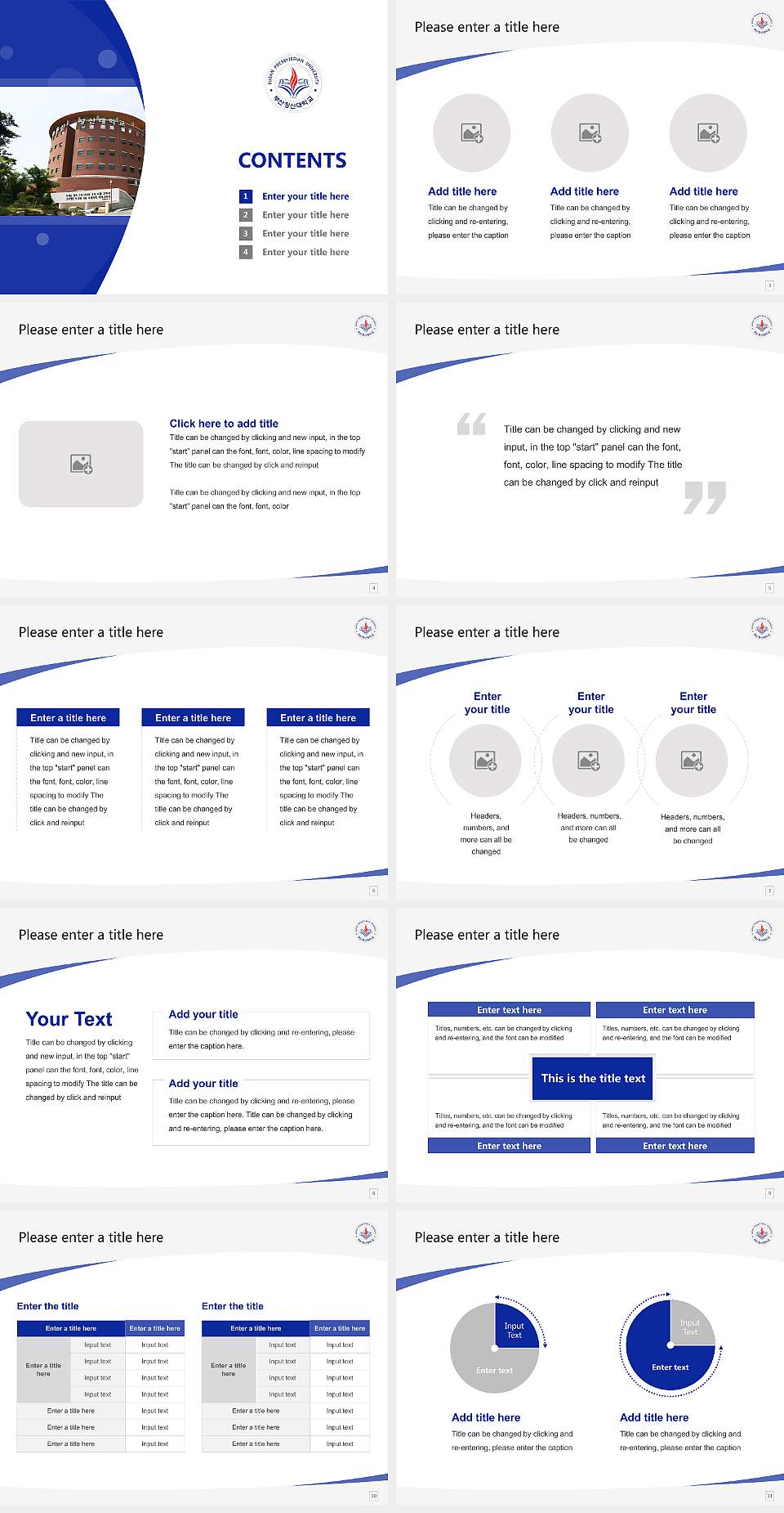 Busan Presbyterian University Course/Courseware Creation PPT Template4:3 ratio PPT effect preview image2