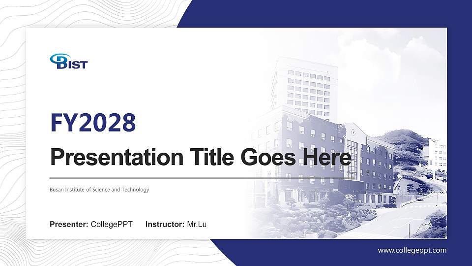 Busan Institute of Science and Technology Academic Presentation/Research Findings Report PPT Template16:9 ratio PPT effect preview image