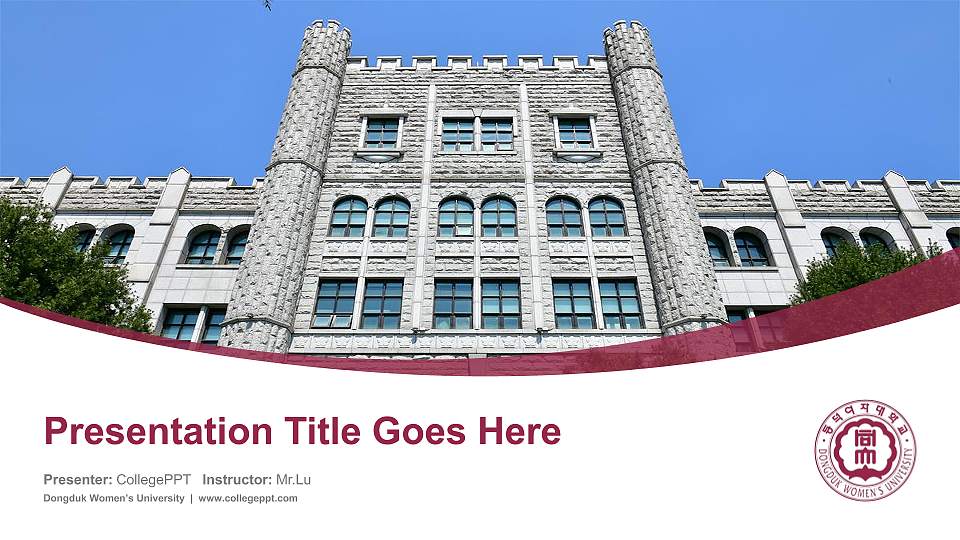 Dongduk Women’s University Course/Courseware Creation PPT Template16:9 ratio PPT effect preview image