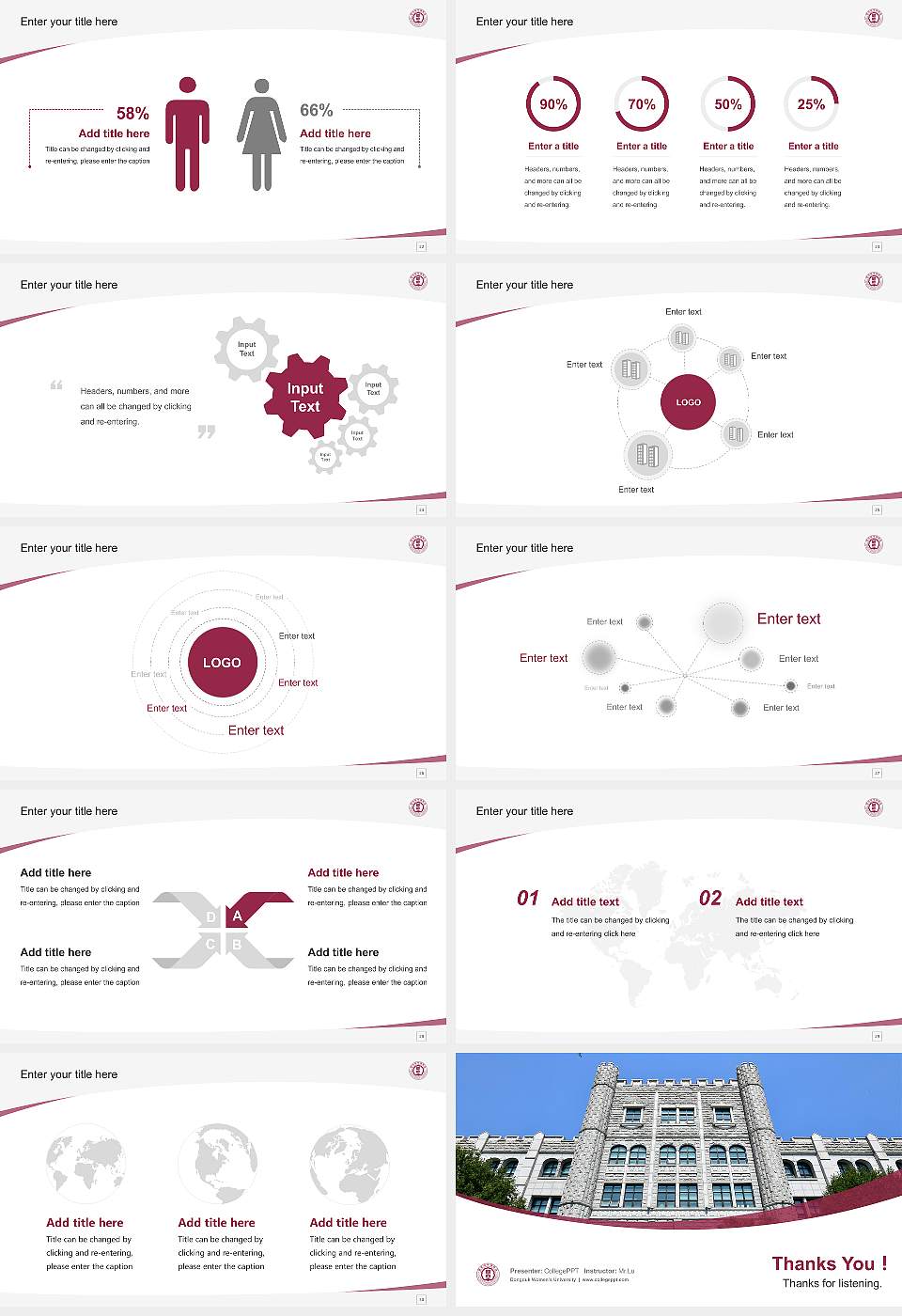 Dongduk Women’s University Course/Courseware Creation PPT Template16:9 ratio PPT effect preview image4