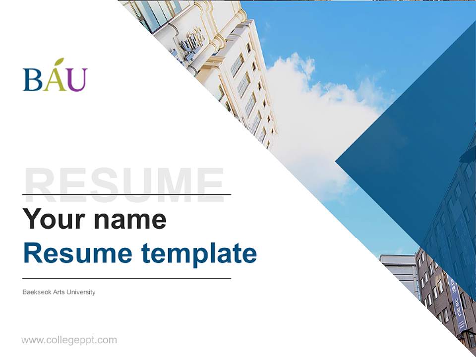 Baekseok Arts University Resume PPT Template4:3 ratio PPT effect preview image5