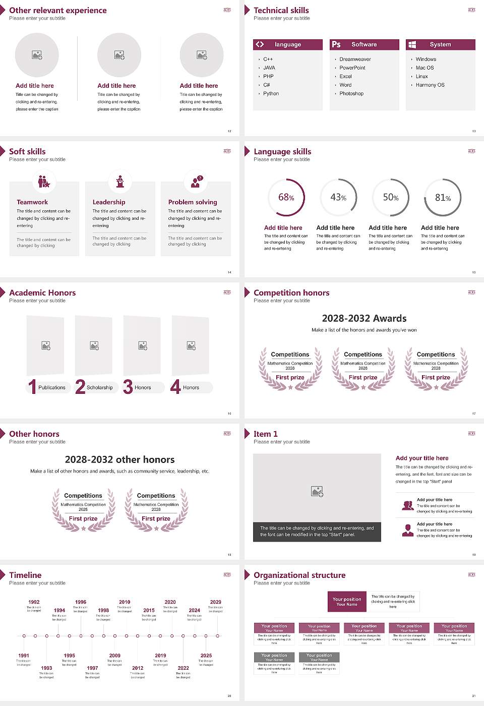 Asia United Theological University Resume PPT Template16:9 ratio PPT effect preview image3
