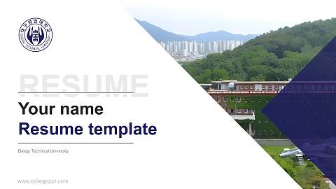 Daegu Technical University Resume PPT Template