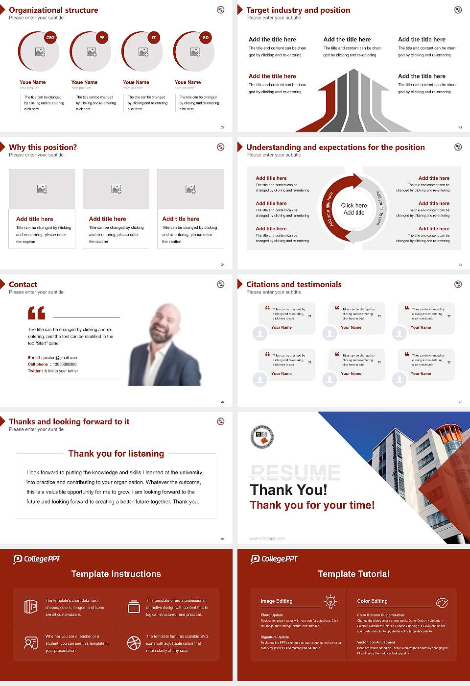 Chugye University for the Arts Resume PPT Template16:9 ratio PPT effect preview image4