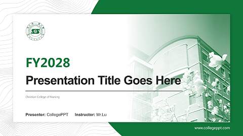 Christian College of Nursing Academic Presentation/Research Findings Report PPT Template