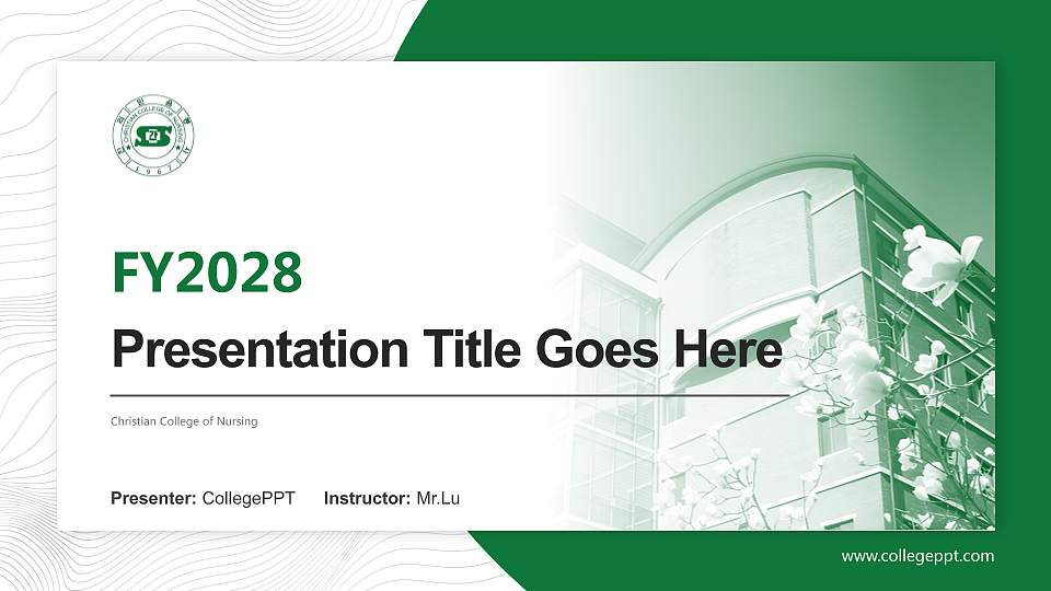 Christian College of Nursing Academic Presentation/Research Findings Report PPT Template16:9 ratio PPT effect preview image