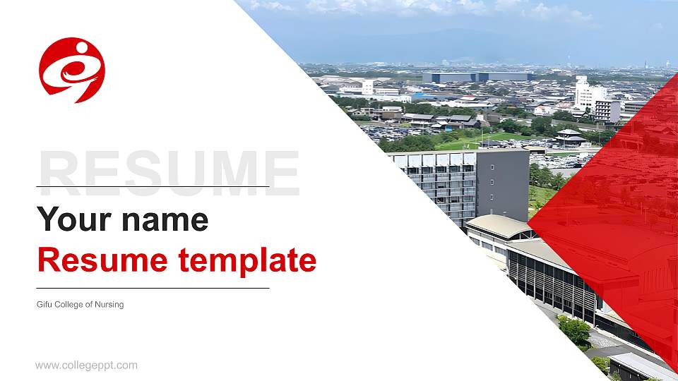 Gifu College of Nursing Resume PPT Template16:9 ratio PPT effect preview image