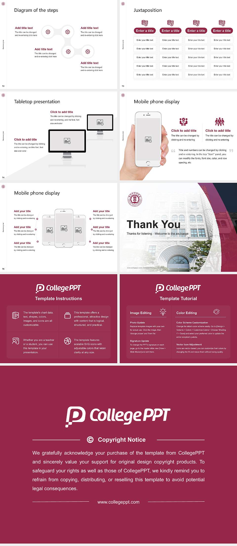 Dongduk Women’s University Competition/Entrepreneurship Contest PPT Template4:3 ratio PPT effect preview image9