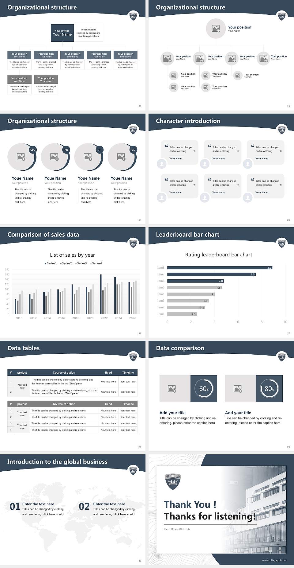 Queen Margaret University Academic Presentation/Research Findings Report PPT Template4:3 ratio PPT effect preview image4