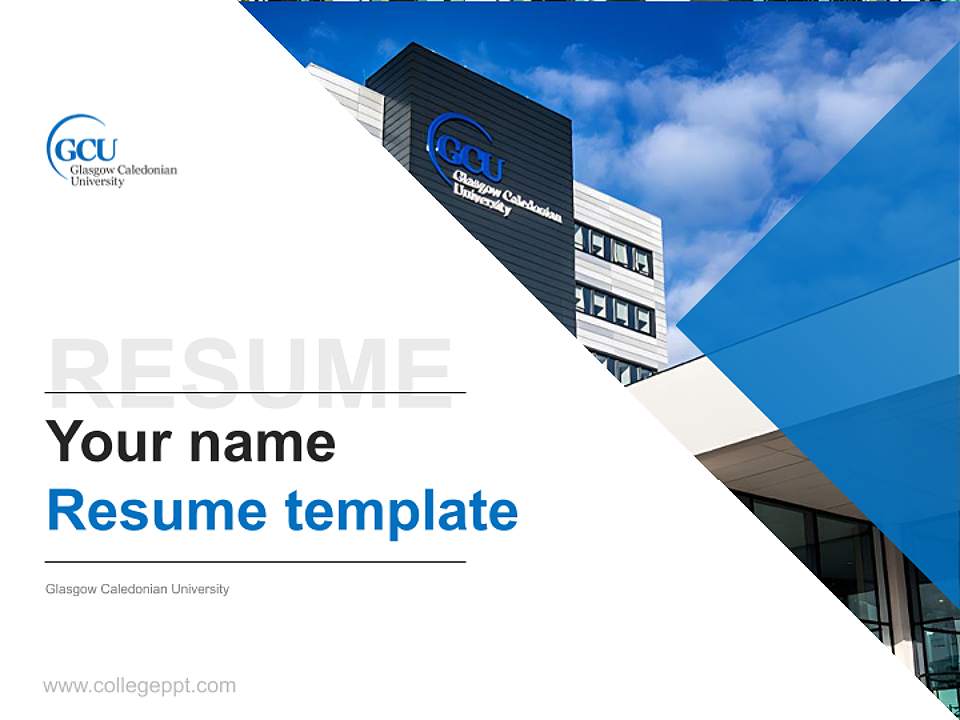 Glasgow Caledonian University Resume PPT Template4:3 ratio PPT effect preview image5