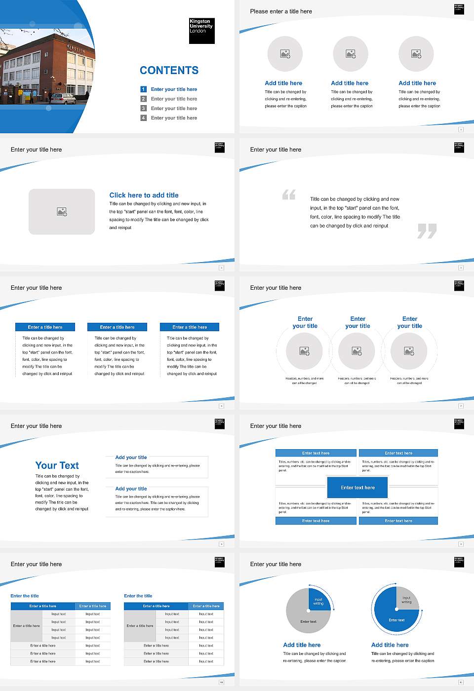 Kingston University Course/Courseware Creation PPT Template16:9 ratio PPT effect preview image2