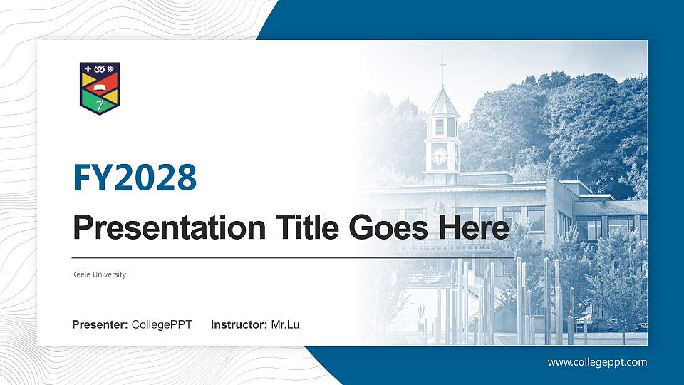 Keele University Academic Presentation/Research Findings Report PPT Template16:9 ratio PPT effect preview image