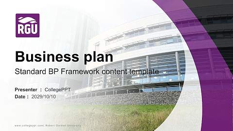 Robert Gordon University Competition/Entrepreneurship Contest PPT Template