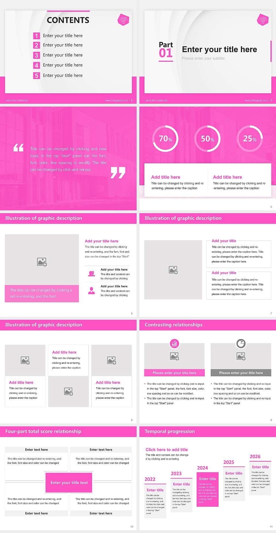 Leeds Arts University Thesis Proposal/Graduation Defense PPT Template4:3 ratio PPT effect preview image2