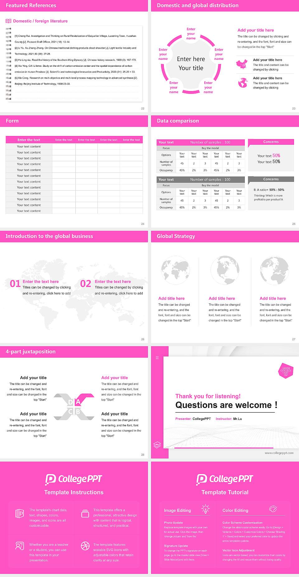 Leeds Arts University Thesis Proposal/Graduation Defense PPT Template4:3 ratio PPT effect preview image4