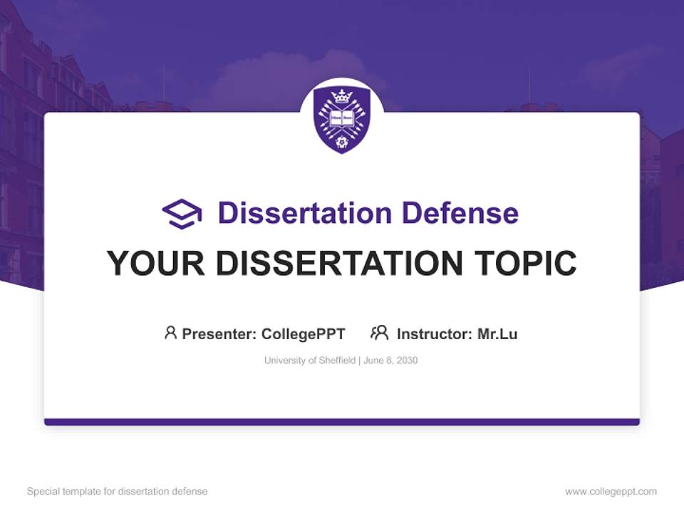 University of Sheffield Graduation Thesis Defense PPT Template4:3 ratio PPT effect preview image7