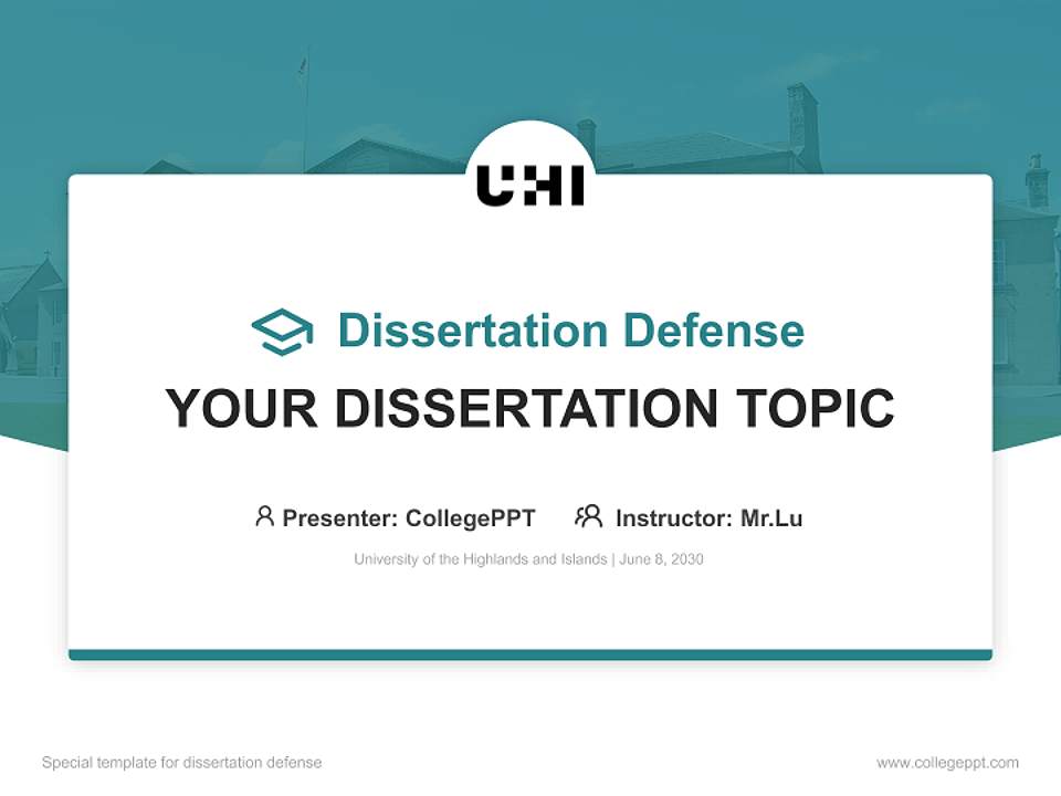 University of the Highlands and Islands Graduation Thesis Defense PPT Template4:3 ratio PPT effect preview image7