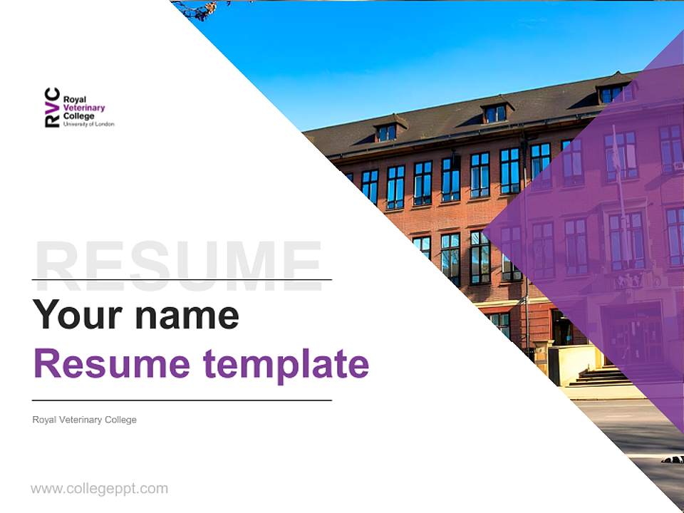 Royal Veterinary College Resume PPT Template4:3 ratio PPT effect preview image5