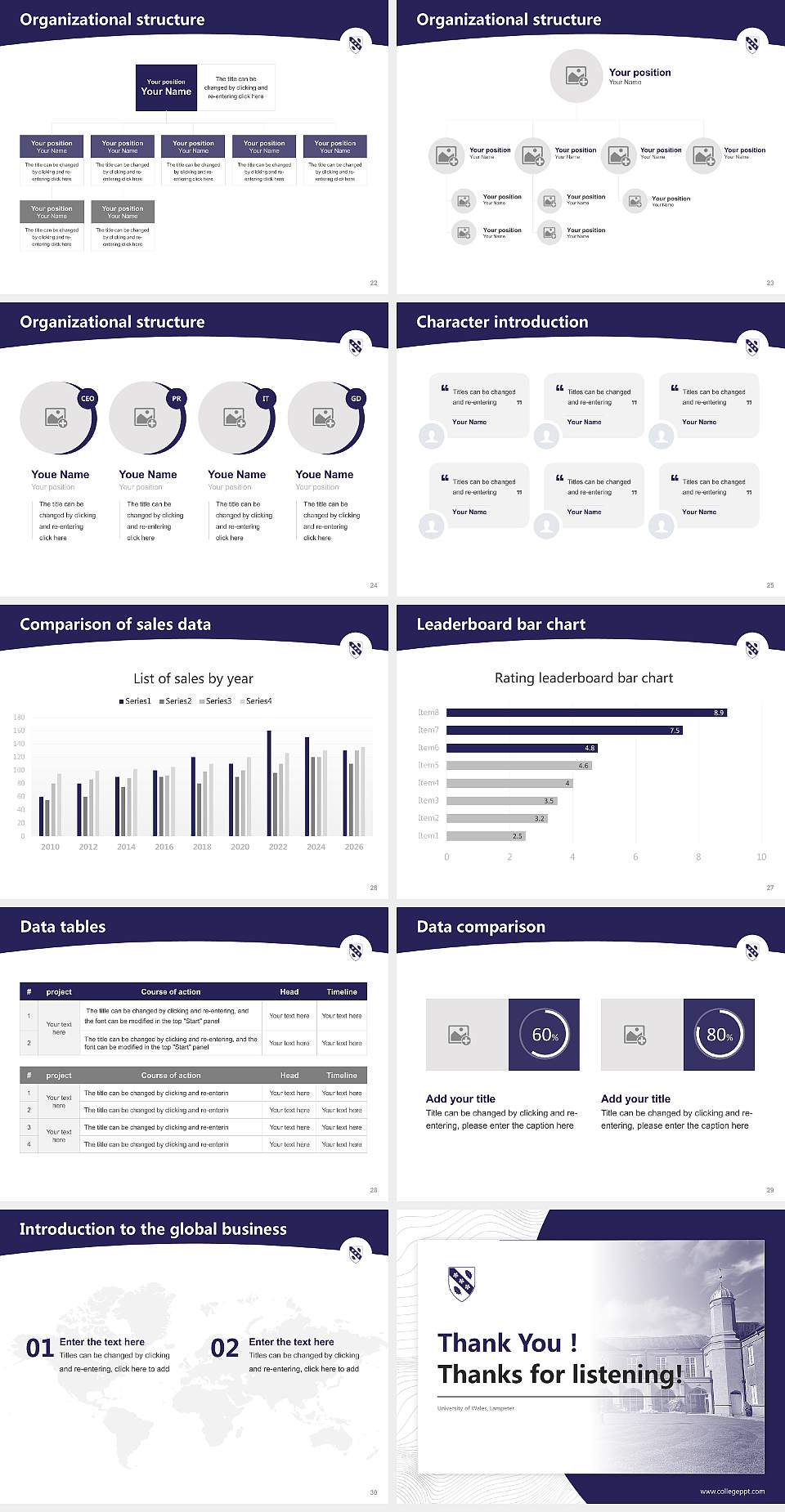 University of Wales, Lampeter Academic Presentation/Research Findings Report PPT Template4:3 ratio PPT effect preview image4