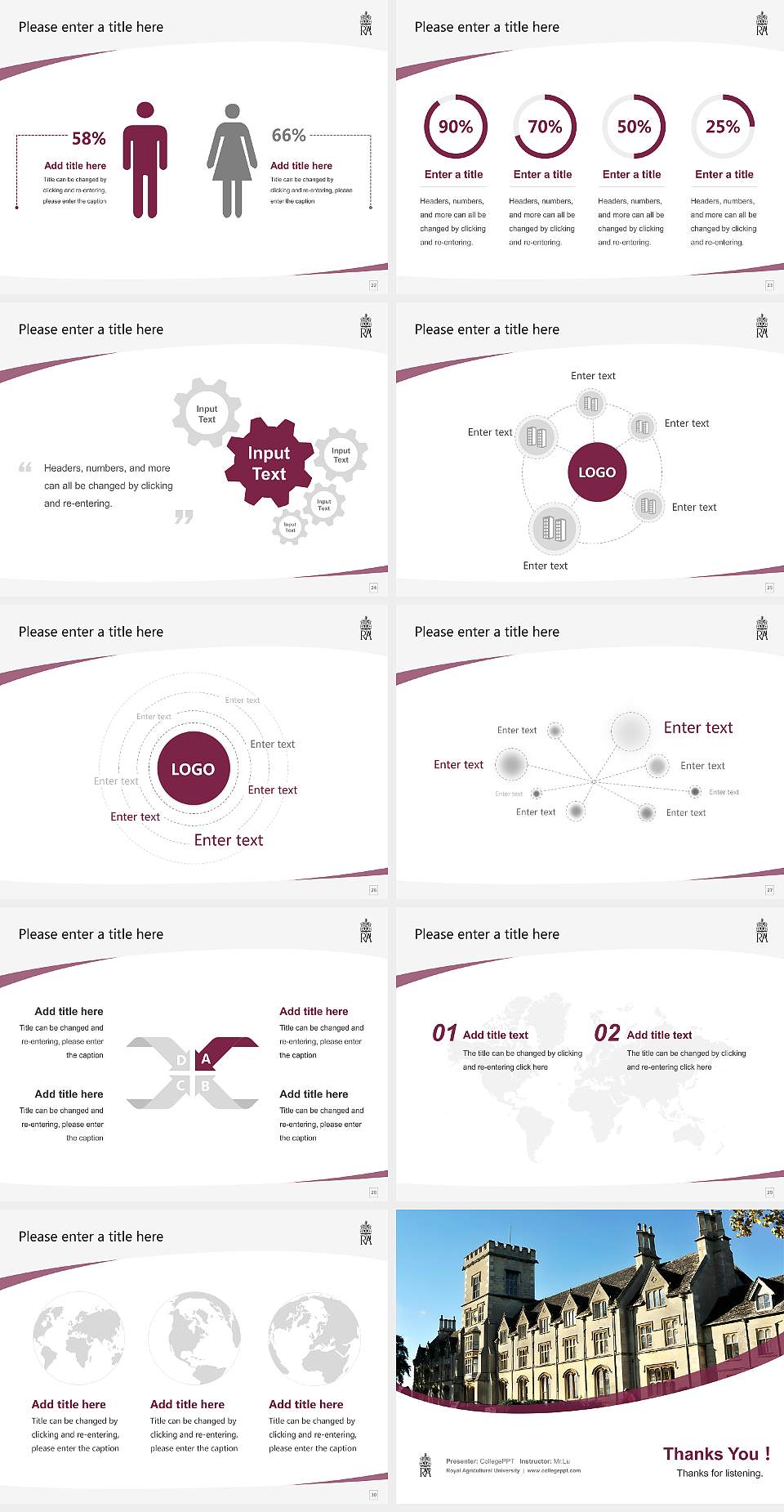 Royal Agricultural University Course/Courseware Creation PPT Template4:3 ratio PPT effect preview image4