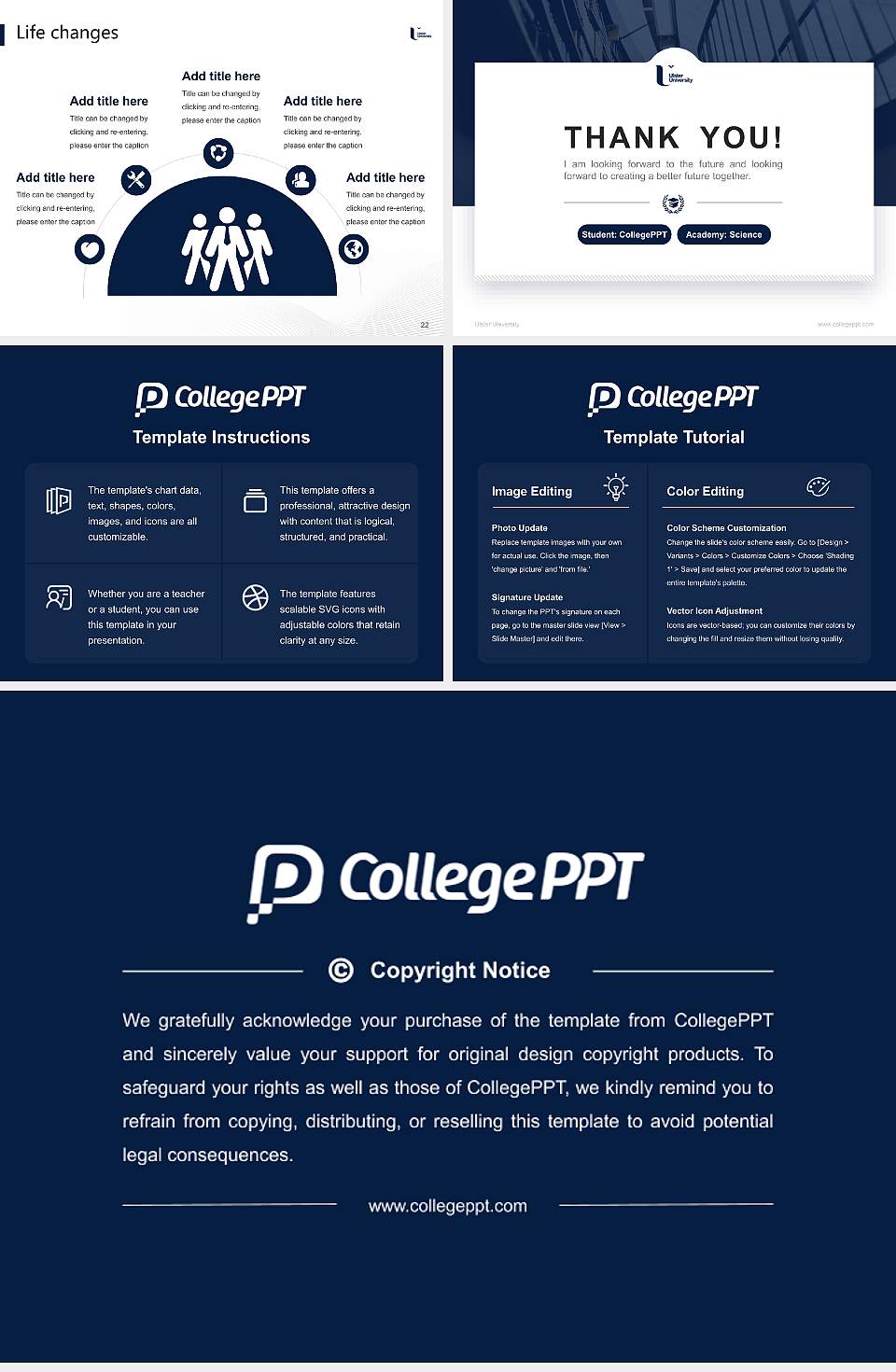 Ulster University National Scholarship Defense PPT Template4:3 ratio PPT effect preview image4