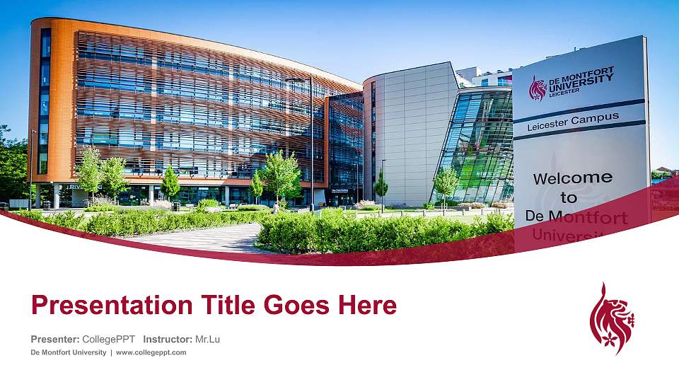 De Montfort University Course/Courseware Creation PPT Template16:9 ratio PPT effect preview image