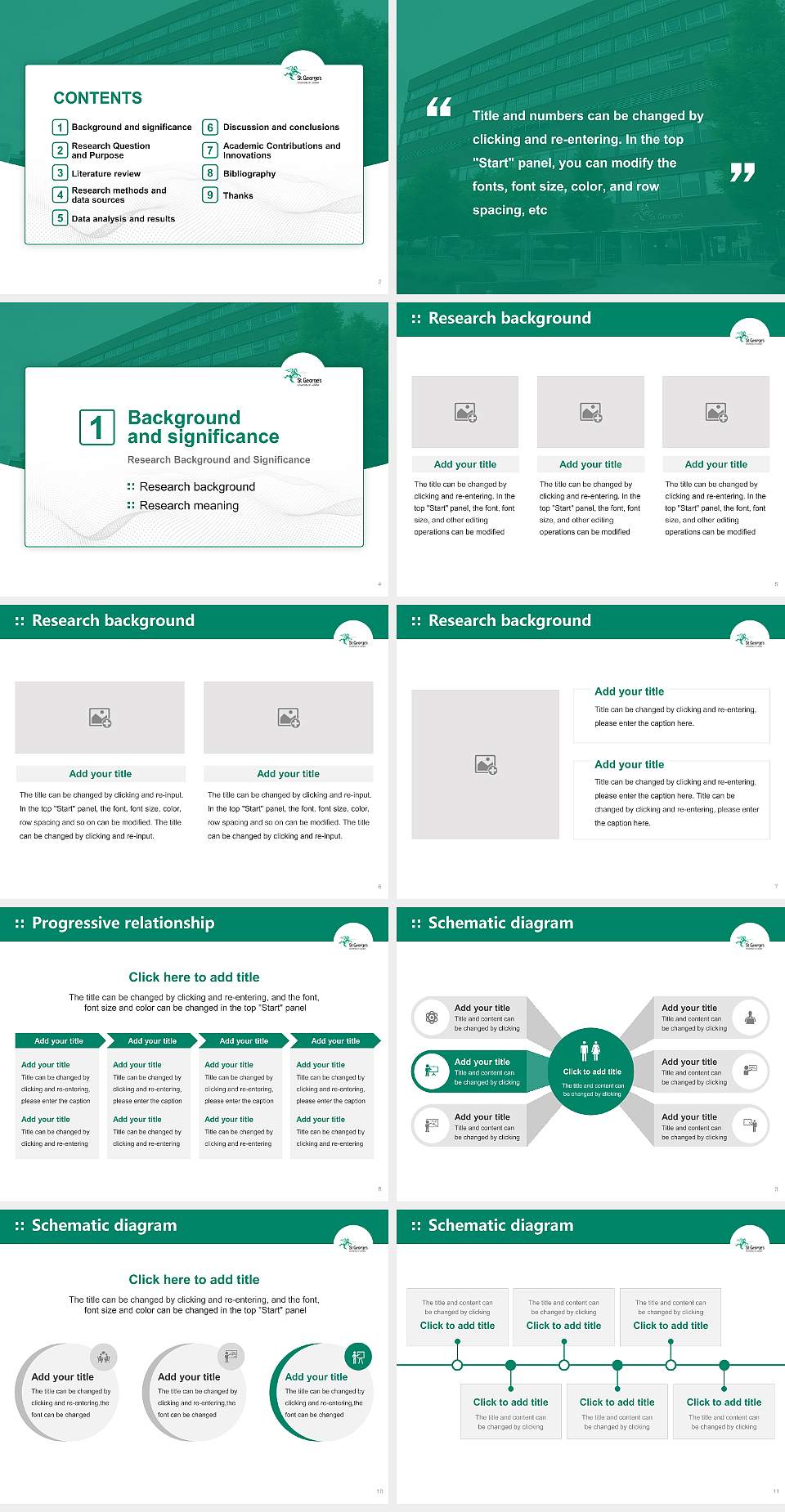 St George’s, University of London Graduation Thesis Defense PPT Template4:3 ratio PPT effect preview image2