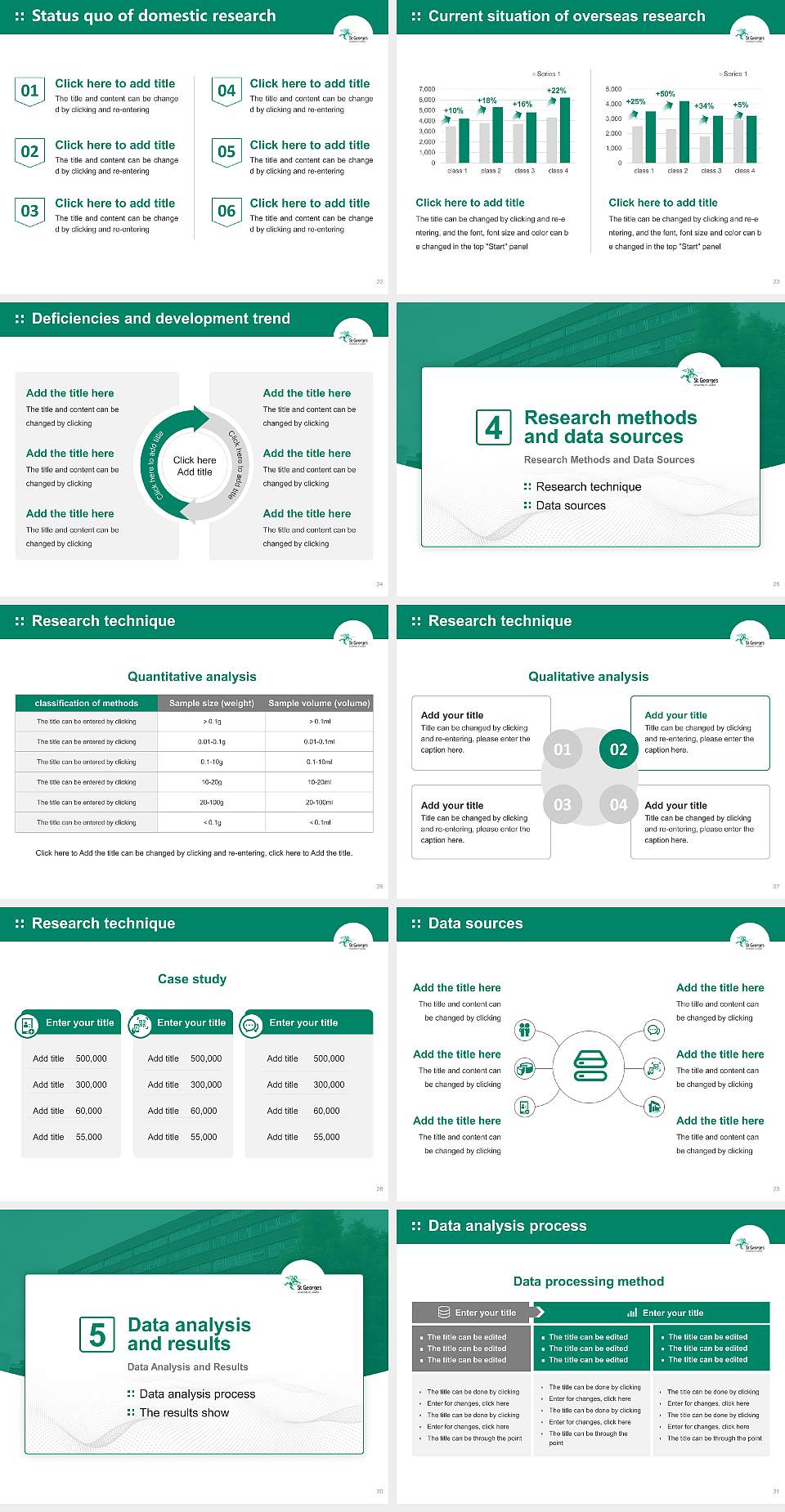 St George’s, University of London Graduation Thesis Defense PPT Template4:3 ratio PPT effect preview image4