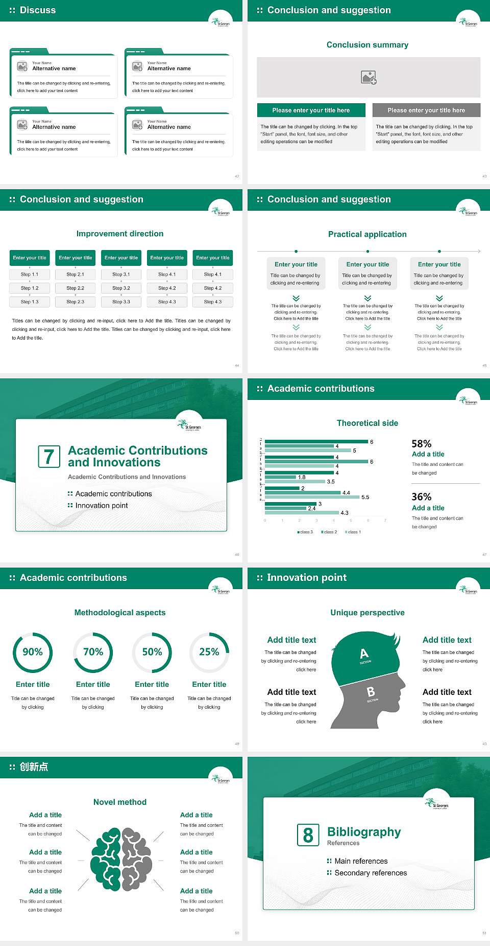 St George’s, University of London Graduation Thesis Defense PPT Template4:3 ratio PPT effect preview image6