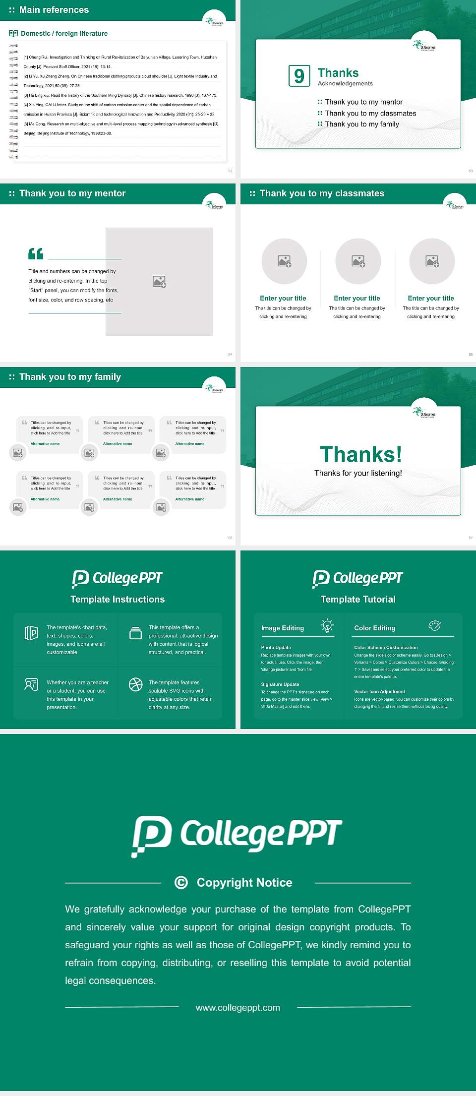 St George’s, University of London Graduation Thesis Defense PPT Template4:3 ratio PPT effect preview image7