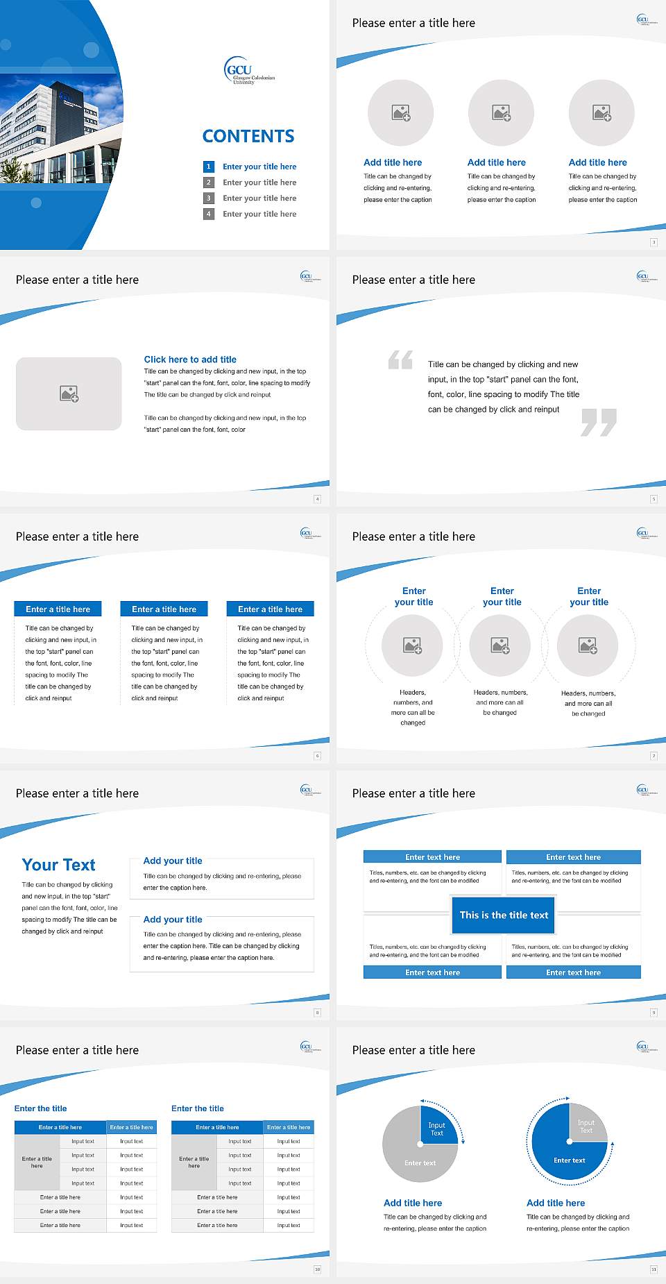 Glasgow Caledonian University Course/Courseware Creation PPT Template4:3 ratio PPT effect preview image2