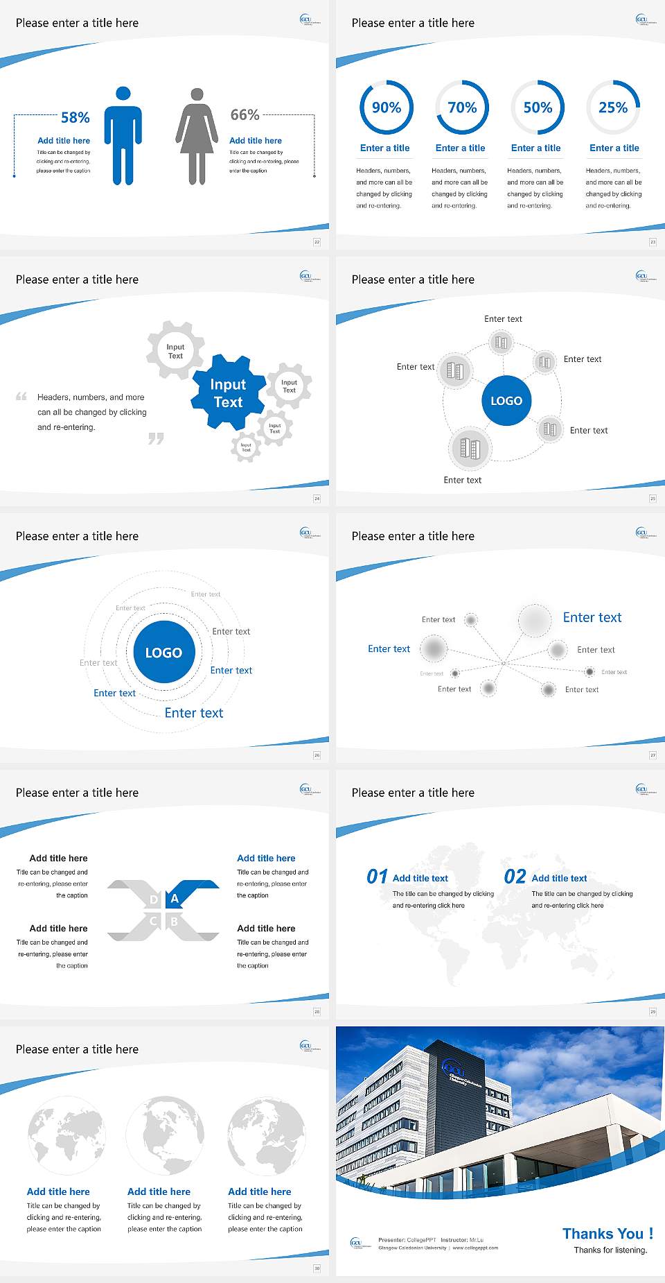Glasgow Caledonian University Course/Courseware Creation PPT Template4:3 ratio PPT effect preview image4