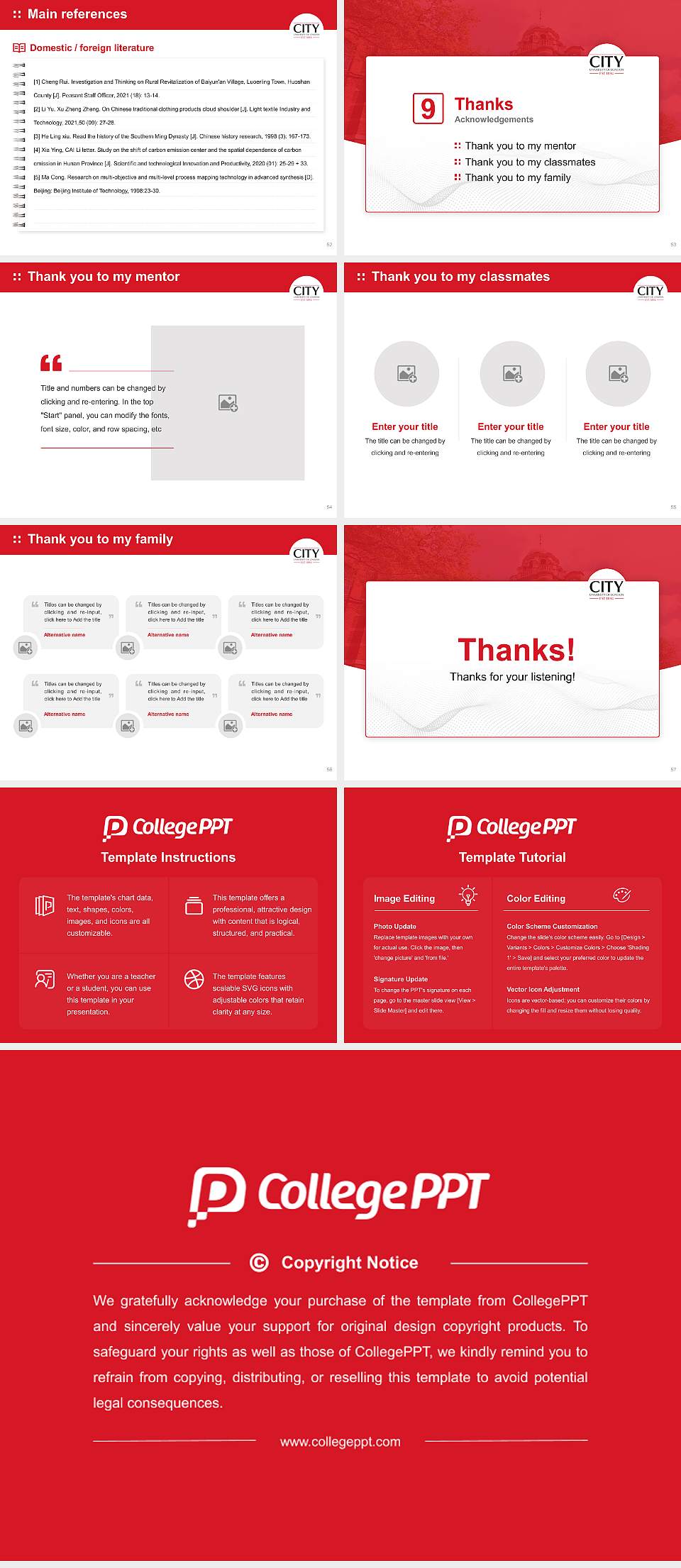 City, University of London Graduation Thesis Defense PPT Template4:3 ratio PPT effect preview image7