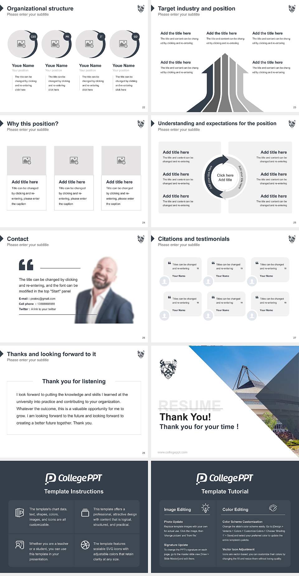 University of York Resume PPT Template4:3 ratio PPT effect preview image4