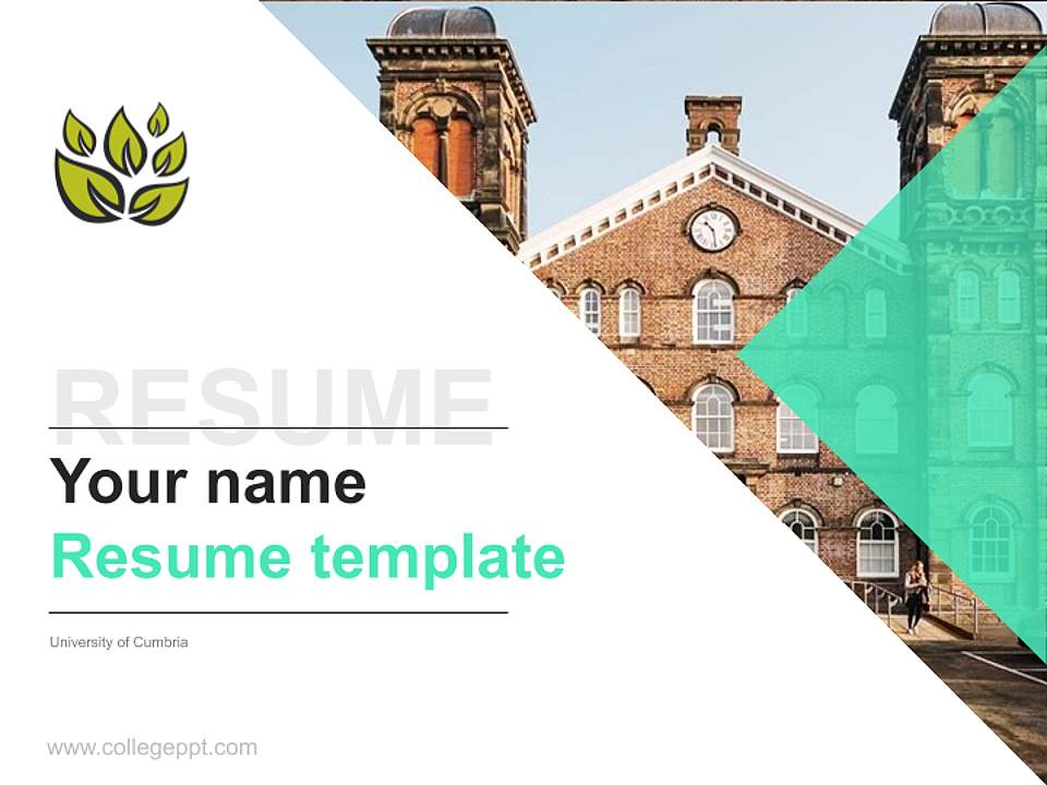 University of Cumbria Resume PPT Template4:3 ratio PPT effect preview image5