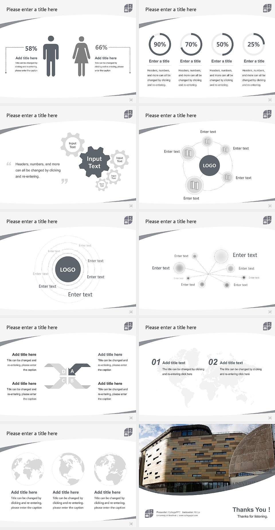 University of Bradford Course/Courseware Creation PPT Template4:3 ratio PPT effect preview image4