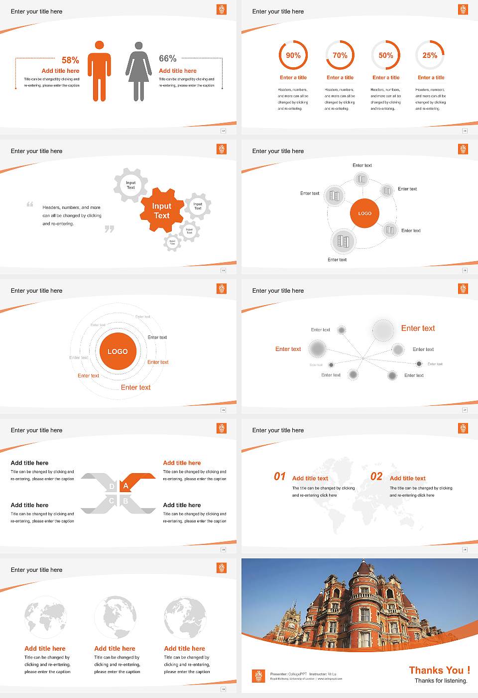 Royal Holloway, University of London Course/Courseware Creation PPT Template16:9 ratio PPT effect preview image4