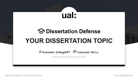 University of the Arts London Graduation Thesis Defense PPT Template