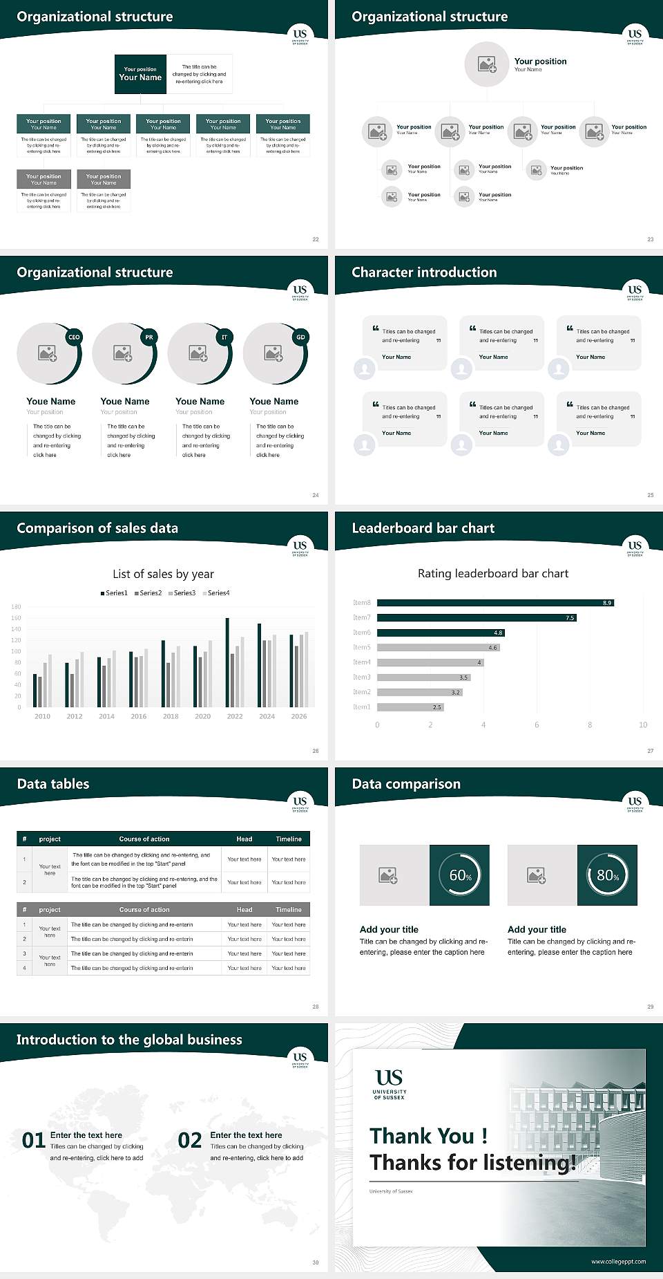 University of Sussex Academic Presentation/Research Findings Report PPT Template4:3 ratio PPT effect preview image4