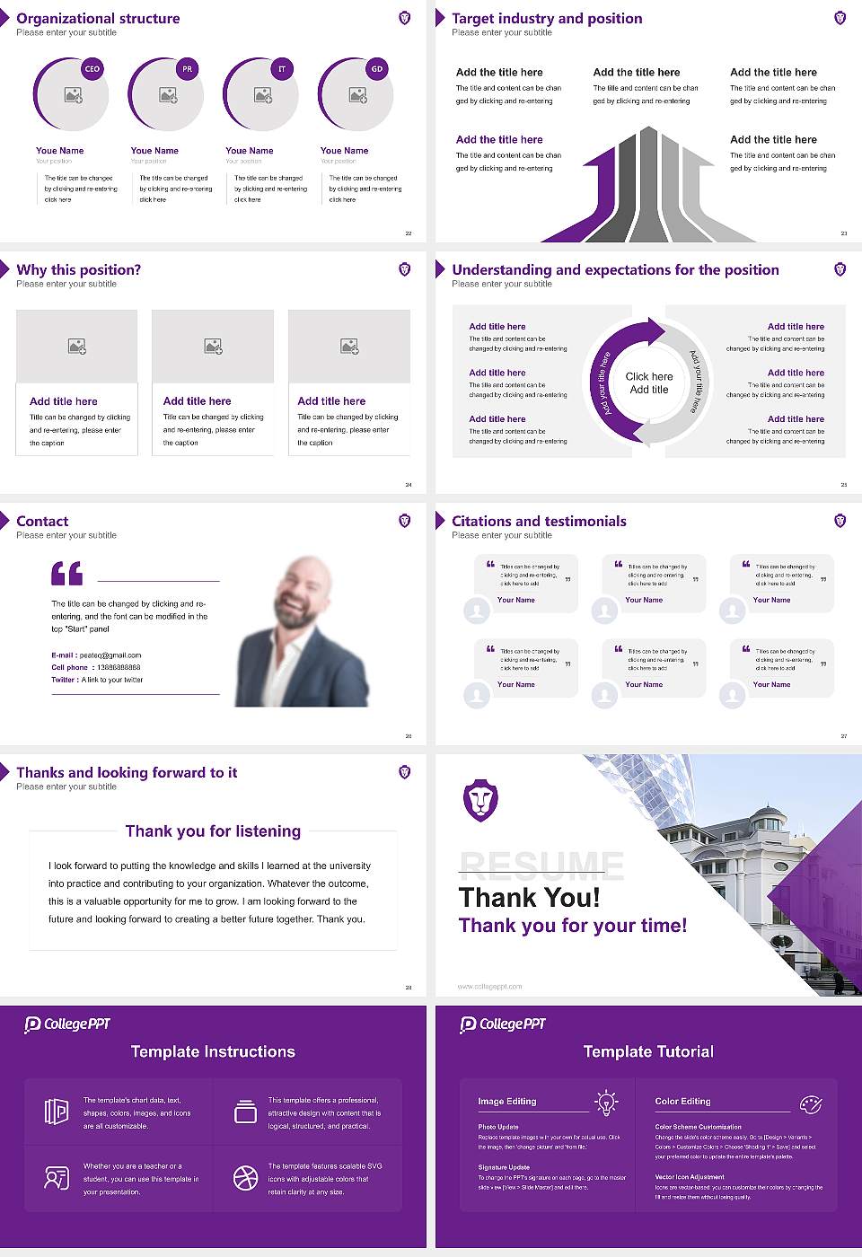 BPP University Resume PPT Template16:9 ratio PPT effect preview image4