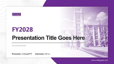 University of Manchester Academic Presentation/Research Findings Report PPT Template