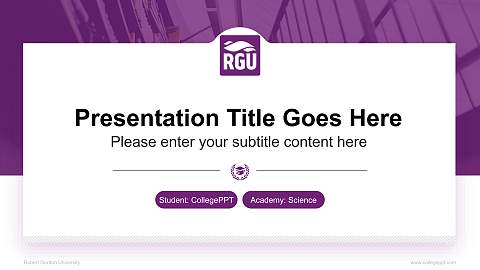 Robert Gordon University National Scholarship Defense PPT Template