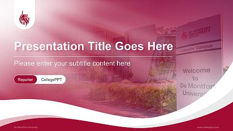 De Montfort University Lecture Sharing and Networking Event PPT Template