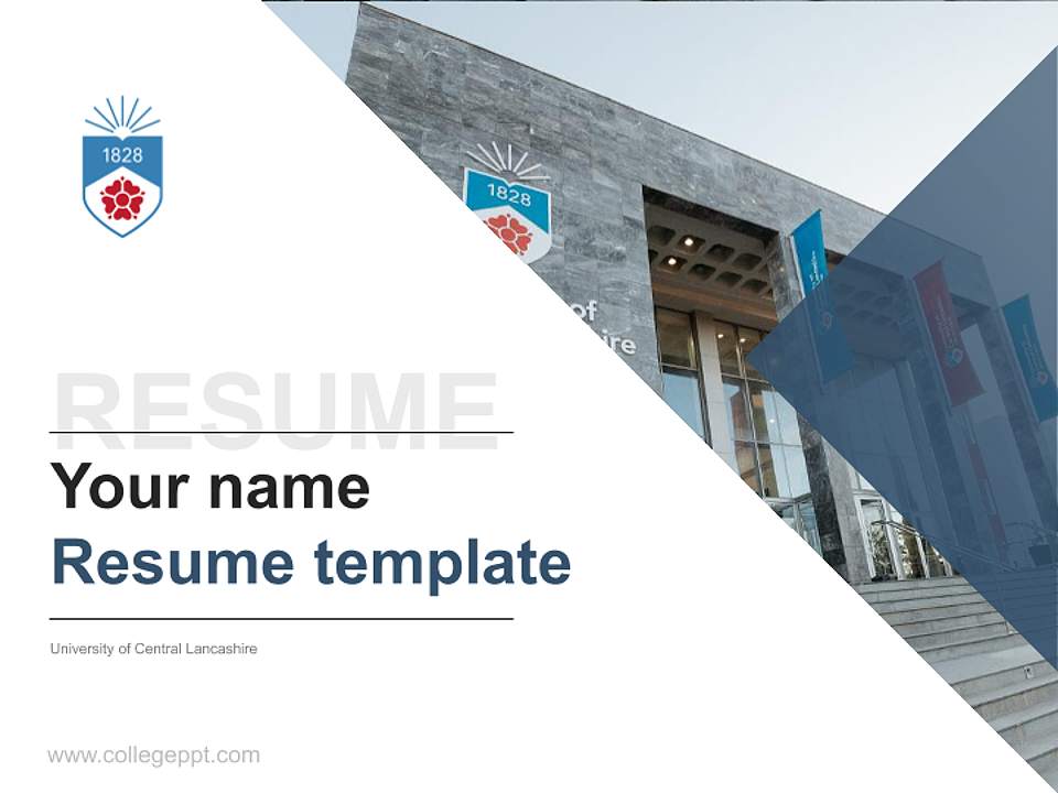 University of Central Lancashire Resume PPT Template4:3 ratio PPT effect preview image5