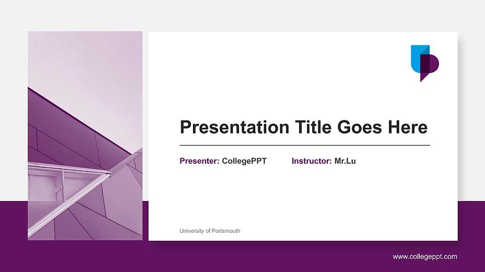 University of Portsmouth General Purpose PPT Template16:9 ratio PPT effect preview image
